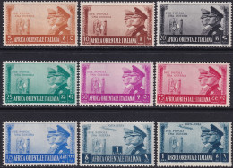 Italian East Africa 1941 Sc 34-40,C18-9 AOI Sa 34-40,A20-1 Complete Set MH* Some Disturbed Gum - Africa Orientale