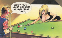 Snooker 1970s Sexy Lady Pot Black Dress Comic Bamforths Postcard - Spider-Man