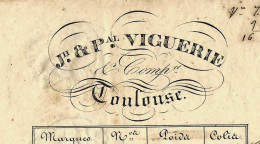 1833 ROULAGE TRANSPORT LETTRE DE VOITURE 1833 Jh & Pal Viguerie à Toulouse Chargement Draperie Pour Massat à Marmande - 1800 – 1899