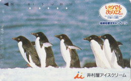 Télécarte JAPON / 110-011 - ANIMAL - OISEAU - MANCHOT ADELIE - PENGUIN BIRD JAPAN Phonecard - PINGUIN - 5774 - Pinguini