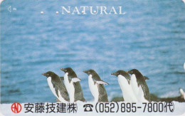 Télécarte JAPON / 110-011 - ANIMAL - OISEAU - MANCHOT ADELIE - PENGUIN BIRD JAPAN Phonecard - PINGUIN - 5775 - Pingueinos