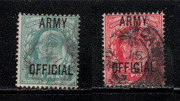 GREAT BRITAIN Scott # O59-60 Used - GEVII Army Official Overprint 1 - Officials