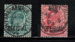 GREAT BRITAIN Scott # O59-60 Used - GEVII Army Official Overprint 2 - Servizio