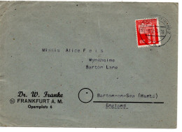 65990 - Bizone - 1948 - 30Pfg Bauten Rot EF A Bf FRANKFURT -> Grossbritannien - Andere & Zonder Classificatie