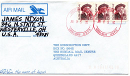 65991 - USA - 1990 - 3@15¢ Buffalo Bill A LpBf WESTERVILLE, OH -> Australien - Cartas & Documentos
