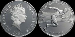 Cook Islands 10 Dollar 1990- Olympic Summergames In Barcelona 1992 Proof In Plastic Capsule - Cook Islands