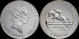 Cook Islands 1 Dollar 1996- Olympic Games 1996 In Atlanta Proof In Plastic Capsule - Cookeilanden