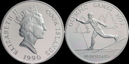 Cook Islands 10 Dollar 1990- Olympic Summergames In Barcelona 1992 Proof In Plastic Capsule - Cook Islands