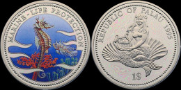 Palau Dollar 1995- Marine-life Protection Proof In Plastic Capsule - Palau