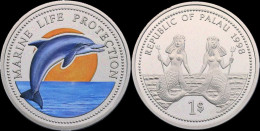 Palau Dollar 1998- Marine-life Protection Proof In Plastic Capsule - Palau