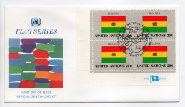 - FDC UNITED NATIONS 25.9.1981 - DRAPEAUX / FLAG BOLIVIA - - Buste