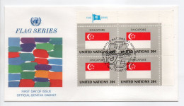 - FDC UNITED NATIONS 25.9.1981 - DRAPEAUX / FLAG SINGAPORE - - Enveloppes