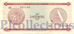 BANCO NACIONAL 5 PESOS 1985 PICK FX3 VF+ - Cuba