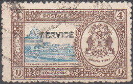 INDIA-BHOPAL  SCOTT NO 039  USED YEAR  1938 - Bhopal