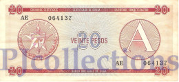 BANCO NACIONAL 20 PESOS 1985 PICK FX5 VF+ - Cuba