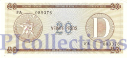 BANCO NACIONAL 20 PESOS 1985 PICK FX36 AXF - Cuba