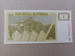 Billete De Eslovenia De 1 Tolarjev, Año 1990, Serie AA, UNC - Slovenia