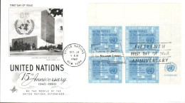 NATIONS UNIES FDC 1960 15 ANS O N U - FDC