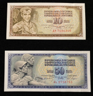Yugoslavia, 10 And 50 Dinara 1968, Pick 82-83, UNC - Yougoslavie