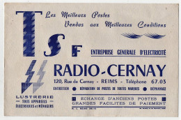 Buvard Radio-Cernay Reims Entreprise Générale D'électricité TSF - Electricité & Gaz