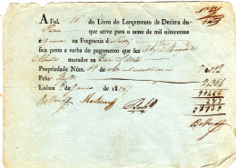 LANÇAMENTO DE DECIMA  1815 COM SELO IMPRESSO DE  5 REIS - Covers & Documents