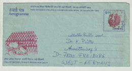 Indien India-89 500 P Aerogramme. World Philatelistic Exhibition New Delhi Hall Of Nations, 3 Scans - Aerogramas