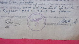 ETAMPES ESSONE  MILITARIA 39 45 AUSWEIS LAISSER PASSER ORTS KOMMANDANTUR 08/1940 - 1939-45