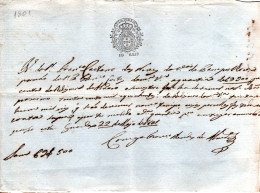 LANÇAMENTO DE DECIMA  1801 COM SELO IMPRESSO DE  10 REIS - Storia Postale