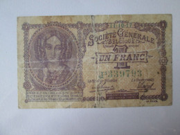 Rare! Belgium/Belgique 1 Franc 1917 Banknote,see Pictures - Otros & Sin Clasificación