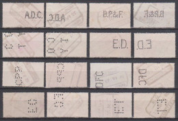 Perforaties - 16 Zegels ( Allen Op Reeksen Spoorweg - Rijkswapen)(2) - Unclassified