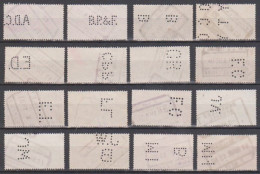 Perforaties - 16 Zegels ( Allen Op Reeksen Spoorweg - Rijkswapen)(3) - Zonder Classificatie