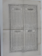 Ancien Calendrier Sur Feuille De L'année 1872 .. Lot425 . - Small : ...-1900