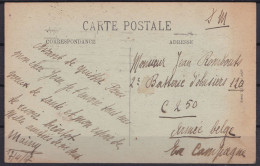 SERVICE MILITAIRE De PARIS De 17/4/1917 Vers ARMEE BELGE EN CAMPAGNE 2è BATTERIE D'OBUSIERS 120 - C250 - Armée Belge