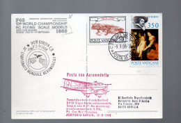 780/500 - VATICANO 1988 , Cartolina Posta Con Aeromodello Del 9/9 - Storia Postale