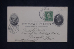 ETATS UNIS - Entier Postal + Complément De Washington Pour La Suisse En 1902 - L 143588 - 1901-20