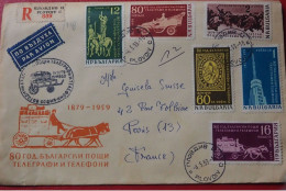 BULGARIE - LETTRE RECOMMANDE PAR AVION 04/05/1959 DE PLOVDIV VERS FRANCE    A SAISIR - Cartas & Documentos