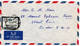 66013 - Jordanien - 1956 - 50F Arabischer Postkongress EF A LpBf AMMAN -> Grossbritannien - Jordanien