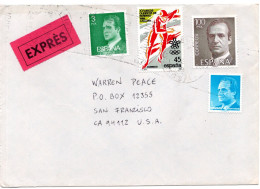 66021 - Spanien - 1989 - 100Ptas Juan Carlos MiF A EilBf MADRID -> SAN FRANCISCO, CA (USA) - Covers & Documents