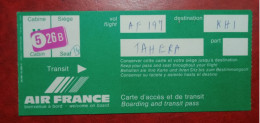 AIR FRANCE AIRLINES AIRWAYS ECONOMY CLASS BOARDING PASS - Carte D'imbarco