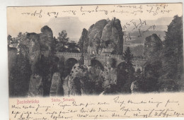 C8449) Sächs. Schweiz - BASTEI - Basteibrücke - Tolle Alte DETIAL AK - 20.8.1904 Gel. Dresden Nach Muskau - Bastei (sächs. Schweiz)