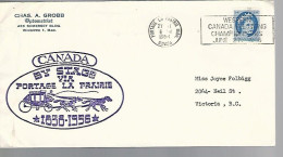 58106)  Canada Portage La Prairie Postmark Cancel 1956 Slogan - Storia Postale