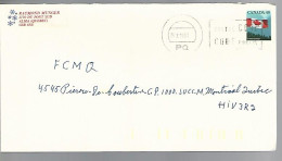 58107)  Canada Quebec Missing Details Postmark Cancel 1991 Slogan - Variedades Y Curiosidades