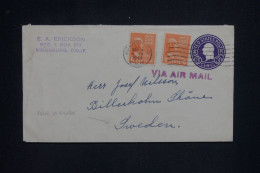 ETATS UNIS - Entier Postal + Compléments De Kingsburg Pour La Suède En 1949  - L 143597 - 1941-60
