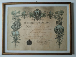 Diploma REGIO ESERCITO ITALIANO Con MEDAGLIA D'ARGENTO, Regg. FANTERIA Anno 1931 - Documents