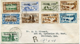 SAINT PIERRE ET MIQUELON FRANCE LIBRE LETTRE RECOMMANDEE CENSUREE DEPART ST PIERRE ET MIQUELON 21-2-42 POUR LE CANADA - Storia Postale