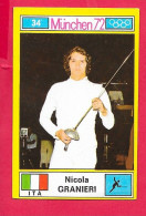 Panini Image, Munchen 72, Jeux Olympiques, XX, N°34 GRANIERI ITA  ITALIE  , Munich 1972 - Tarjetas