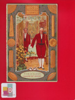 Biscuits LU LEFEVRE UTILE Superbe Chromo Systeme Calendrier  Semestriel Five O Clock Heure Thé Anglais 1907 - Lu