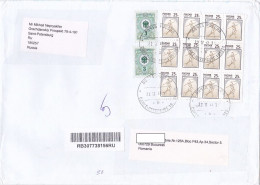 COAT OF ARMS, GYMNASTICS, FINE STAMPS ON REGISTERED COVER, 2021, RUSSIA - Cartas & Documentos