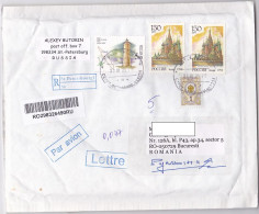 COAT OF ARMS, LIGHTHOUSE, CHURCH, FINE STAMPS ON REGISTERED COVER, 2021, RUSSIA - Covers & Documents