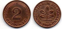 MA 22593 / Allemagne - Deutschland - Germany   2 Pfennig 1960 G SUP - 2 Reichspfennig